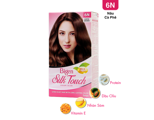Kem Nhuộm Tóc Silk Touch Màu 6N - Nâu Cà Phê 80ml Bigen ảnh 1