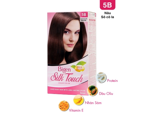 Kem Nhuộm Tóc Silk Touch Màu 5B - Nâu Socola 80ml Bigen ảnh 1