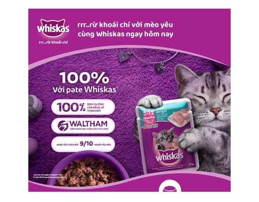 Thức Ăn Cho Mèo Con Vị Cá Ngừ 80g Whiskas ảnh 1