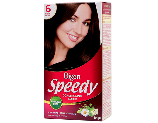 Kem Nhuộm Tóc Speedy Conditioning Color 6 - Màu Nâu Caramen 40g Bigen ảnh 1