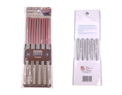Bộ 5 Đôi Đũa Inox 304 Mạ Chrom SCTB6105 Super Chef ảnh 2