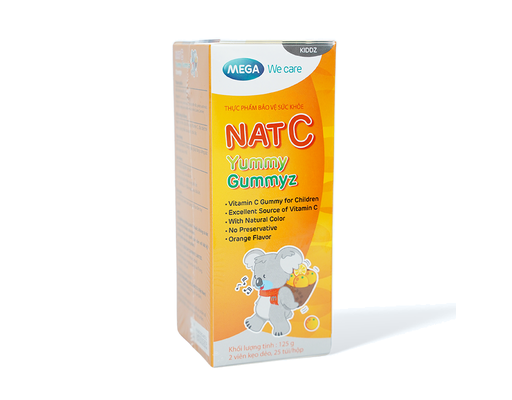 Thực Phẩm Bảo Vệ Sức Khỏe Yummy Gummyz Nat C Hương Cam - Hộp 25 Gói x 2 Viên MEGA We care ảnh 1