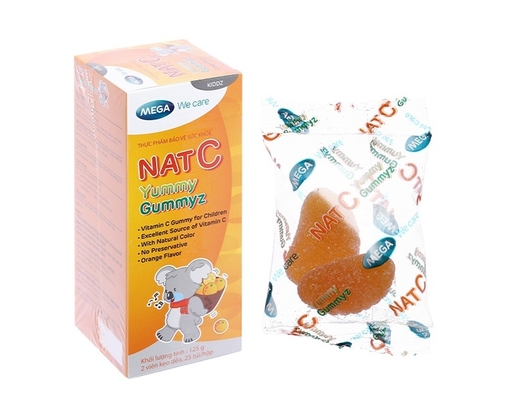 Thực Phẩm Bảo Vệ Sức Khỏe Yummy Gummyz Nat C Hương Cam - Hộp 25 Gói x 2 Viên MEGA We care ảnh 4