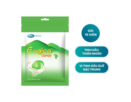 Kẹo Ngậm Thảo Dược Eugica Candy Túi 15 Viên 35g MEGA We care ảnh 3
