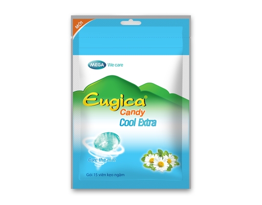 Kẹo Ngâm Thảo Dược Eugica Candy Cool Extra Túi 15 Viên 35g MEGA We care ảnh 0