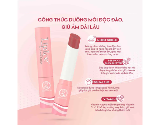 Son Dưỡng Sheer Color Sandypink Màu Hồng Đất 2.4g LipIce ảnh 2