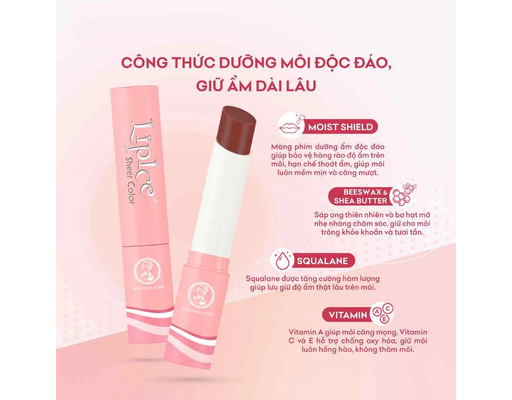 Son Dưỡng Sheer Color Brick Red Màu Đỏ Gạch 2.4g LipIce ảnh 2