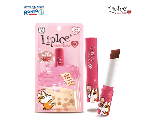 Son Dưỡng Có Màu Tự Nhiên Sheer Color Q Milk Tea Hương Trà Sữa Màu Hồng Cam Đất 2.4g LipIce ảnh 3