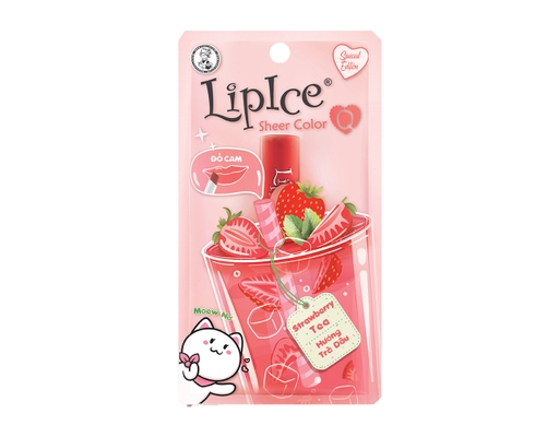 Son Dưỡng Có Màu Tự Nhiên Sheer Color Q Strawberry Tea Hương Trà Dâu - Màu Đỏ Cam 2.4g LipIce ảnh 1