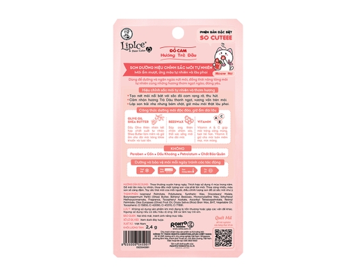 Son Dưỡng Có Màu Tự Nhiên Sheer Color Q Strawberry Tea Hương Trà Dâu - Màu Đỏ Cam 2.4g LipIce ảnh 2