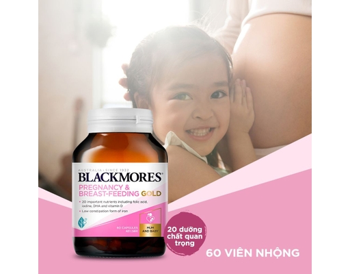 Thực Phẩm Bảo Vệ Sức Khỏe Viên Uống Bổ Sung Vitamin Và Khoáng Cho Phụ Nữ Mang Thai Và Cho Con Bú Pregnancy And Breast-feeding Gold 60 Viên BLACKMORES ảnh 2