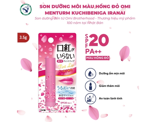Son Dưỡng Môi Màu Hồng Đỏ Menturm Kuchibeniga Iranai 3.5g Omi Brotherhood ảnh 1