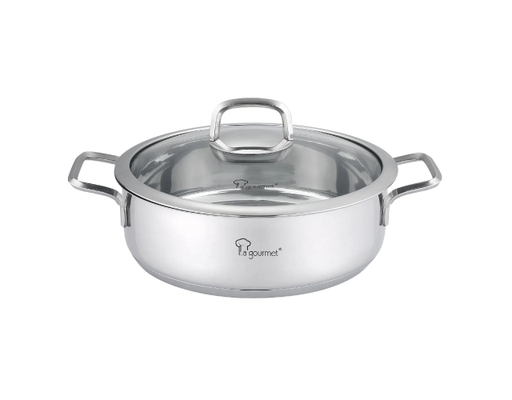 Nồi Inox Nova Cuisine 24cm Cạn Nắp Kính La Gourmet ảnh 0