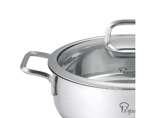 Nồi Inox Nova Cuisine 24cm Cạn Nắp Kính La Gourmet ảnh 2