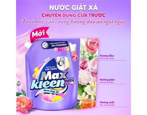 Nước Giặt Xả Cửa Trước Hương Ngọt Ngào 2.2kg MaxKleen ảnh 1