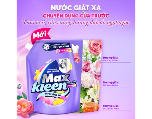 Nước Giặt Xả Cửa Trước Hương Ngọt Ngào 3.6kg 3.6kg MaxKleen ảnh 1