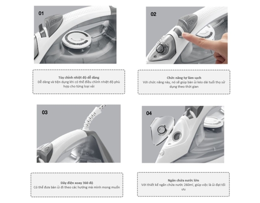 Bàn Ủi Hơi Nước ENI354GRY Màu Xám LocknLock ảnh 3