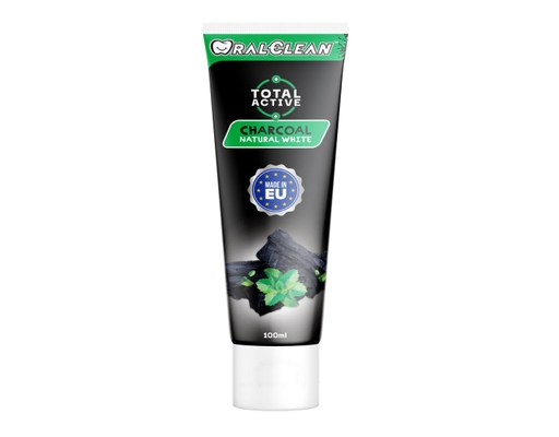 Kem Đánh Răng Than Hoạt Tính Total Active Charcoal Natural White 100g OralClean ảnh 0