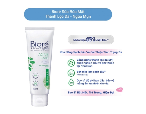 Sữa Rửa Mặt Thanh Lọc Da Và Ngừa Mụn 100g Bioré ảnh 1