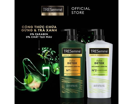 Dầu Gội Salon Detox Gừng Trà Xanh Sạch Sâu 850g TRESemmé ảnh 2