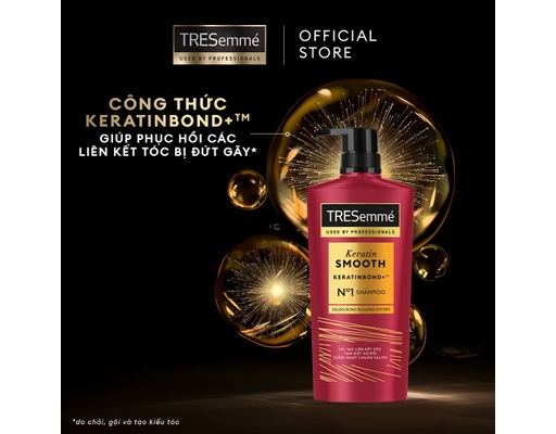 Dầu Gội Keratin Smooth Vào Nếp Suôn Mượt 640g TRESemmé ảnh 2