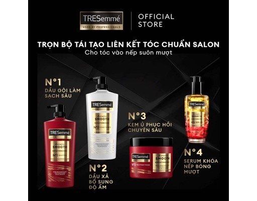 Dầu Gội Keratin Smooth Vào Nếp Suôn Mượt 640g TRESemmé ảnh 3