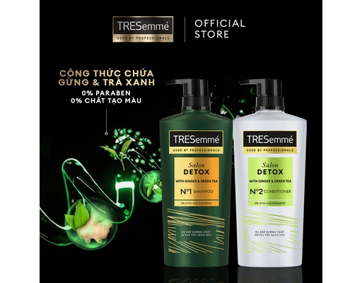Dầu Xả Gừng & Trà Xanh Sạch Sâu Salon Detox 620g TRESemmé ảnh 3