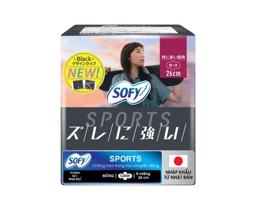 Băng Vệ Sinh Mỏng Cánh Chống Trào Mọi Chuyển Động Sport 26cm 8 Miếng Sofy ảnh 0