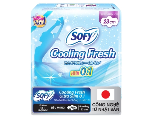 Băng Vệ Sinh Siêu Mỏng Cánh Mát Lạnh Cooling Fresh Ultra Slim 23cm 8 Miếng Sofy ảnh 0