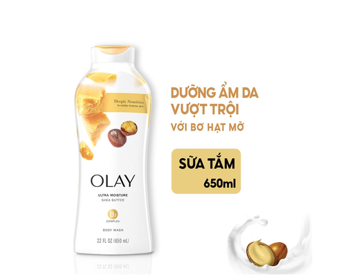 Sữa Tắm Dưỡng Ẩm Kết Hợp Bơ Hạt Mỡ Shea Butter 650ml OLAY ảnh 2