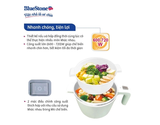 Nồi Điện Đa Năng 1.2L MPB-7233 BlueStone ảnh 2