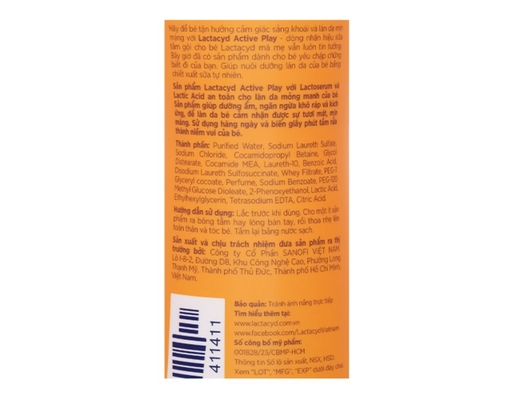 Sữa Tắm Gội Active Play 500ml Lactacyd ảnh 2