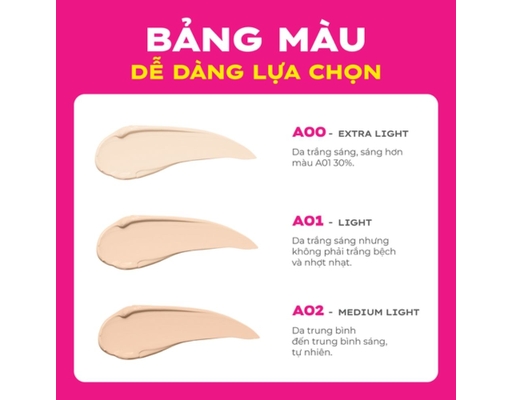 Phấn Nước Kiềm Dầu Màu A.00 Extra Light 15g Lemonade ảnh 3