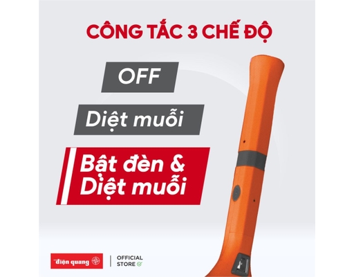 Bộ Vợt Muỗi Đa Năng ĐQ OBL Màu Cam Đen Điện Quang ảnh 1