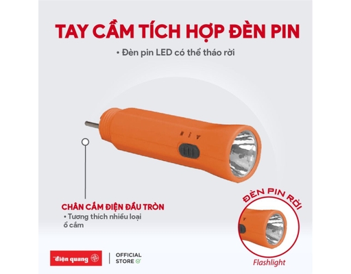 Bộ Vợt Muỗi Đa Năng ĐQ OBL Màu Cam Đen Điện Quang ảnh 3
