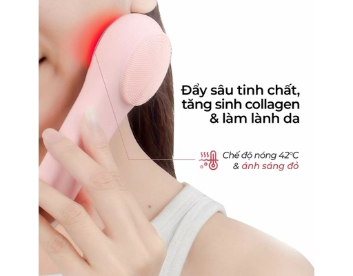 Máy Rửa Mặt Và Massage Multitask Màu Peach Fuzz Halio ảnh 2