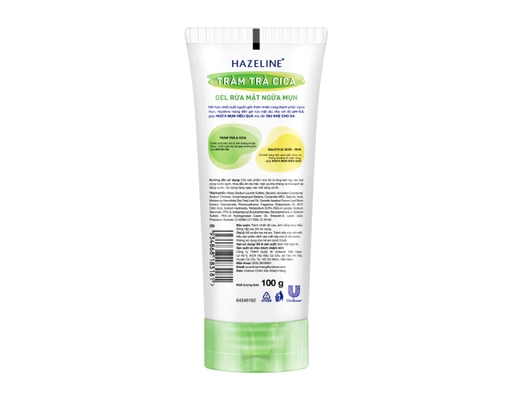Gel Rửa Mặt Dịu Nhẹ Ngừa Mụn Từ Matcha Và Tràm Trà Cica 100g Hazeline ảnh 1