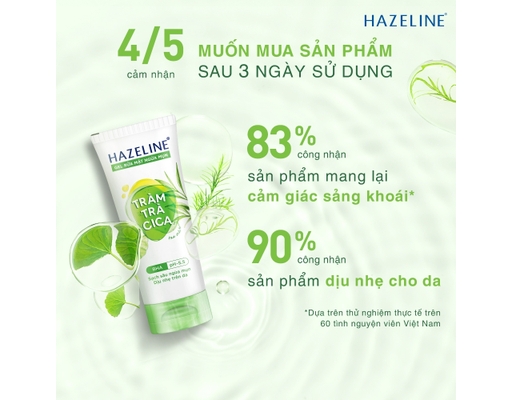 Gel Rửa Mặt Dịu Nhẹ Ngừa Mụn Từ Matcha Và Tràm Trà Cica 100g Hazeline ảnh 4