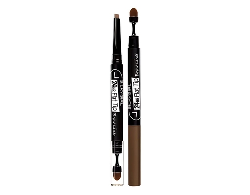Chì Kẻ Mày Hai Đầu Lâu Trôi 24h Flat Tip Màu Nâu Tự Nhiên #01 Natural Brown 0.15g Silkygirl ảnh 0