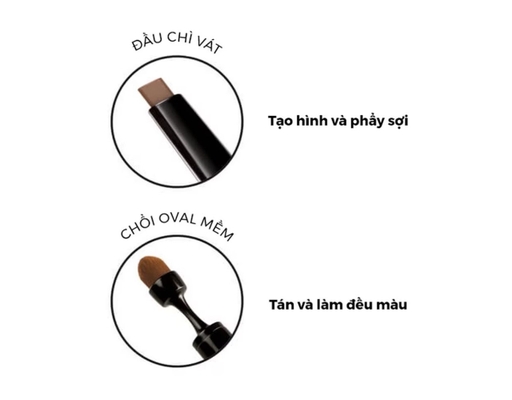 Chì Kẻ Mày Hai Đầu Lâu Trôi 24h Flat Tip Màu Nâu Tự Nhiên #01 Natural Brown 0.15g Silkygirl ảnh 2