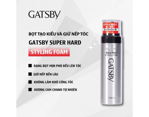 Bọt Tạo Kiểu Tóc Supper Hard Styling Foam N 185g GATSBY ảnh 1
