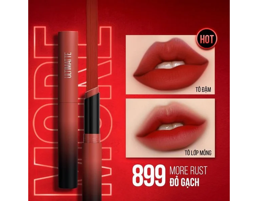 Son Thỏi Color Sensational Ultimatte Màu Đỏ Gạch - 899 More Rust 1.7g MAYBELLINE ảnh 2