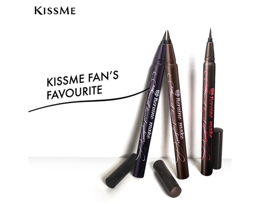 Bút Kẻ Mắt Nước Siêu Chống Trôi Tạo Nét Kẻ Sắc Mảnh Heroine Make #03 Màu Nâu Đen 0.4ml Kissme ảnh 2