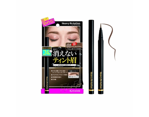 Bút Nước Kẻ Mày Siêu Bền Nét Kẻ Siêu Mịn Heavy Rotation #01 Màu Nâu Tự Nhiên 0.4ml Kissme ảnh 0