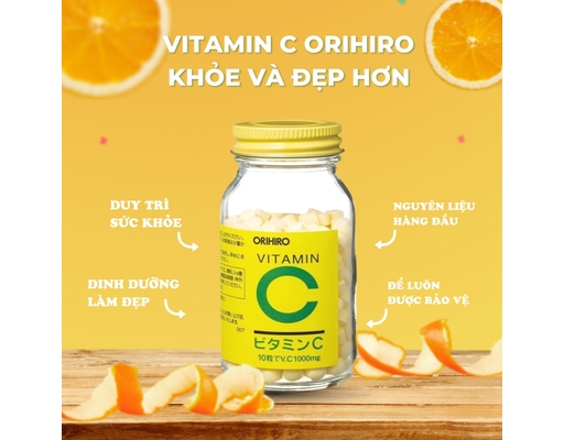 Thực Phẩm Bảo Vệ Sức Khỏe Vitamin C 300 Viên Orihiro ảnh 3