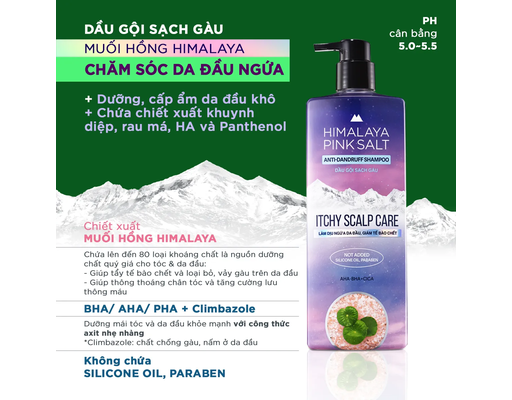Dầu Gội Sạch Gàu Muối Hồng Himalaya Chăm Sóc Da Đầu Ngứa 650ml HIMALAYA PINK SALT ảnh 2