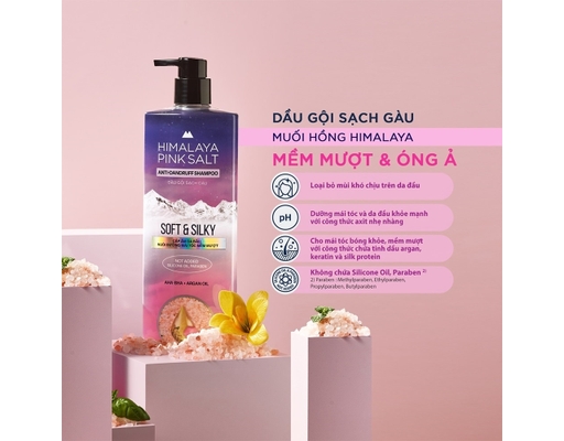 Dầu Gội Sạch Gàu Muối Hồng Himalaya Mềm Mượt Óng Ả 650ml HIMALAYA PINK SALT ảnh 2