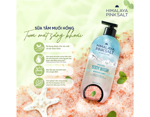 Sữa Tắm Muối Hồng Himalaya Tươi Mát Và Sảng Khoái 500g HIMALAYA PINK SALT ảnh 3