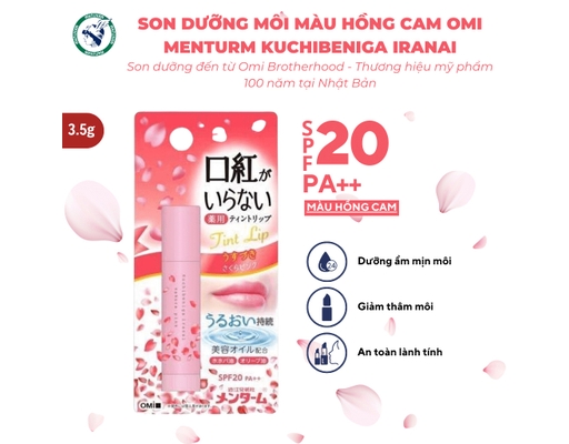 Son Dưỡng Môi Màu Hồng Cam Menturm Kuchibeniga Iranai 3.5g Omi Brotherhood ảnh 1