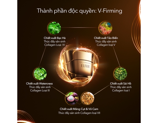 Kem Dưỡng Cải Thiện Chảy Xệ Ngăn Ngừa Lão Hóa Total V Firming Cream 50g Elixir ảnh 3